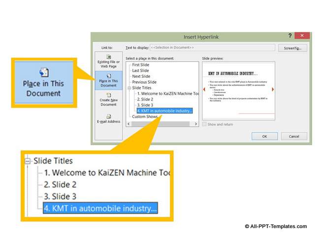 Select Place in Document