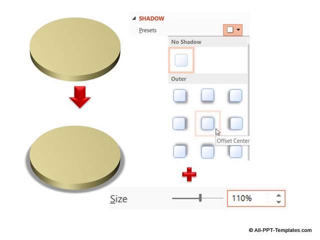 Adding Shadow in PowerPoint to 3D Circle