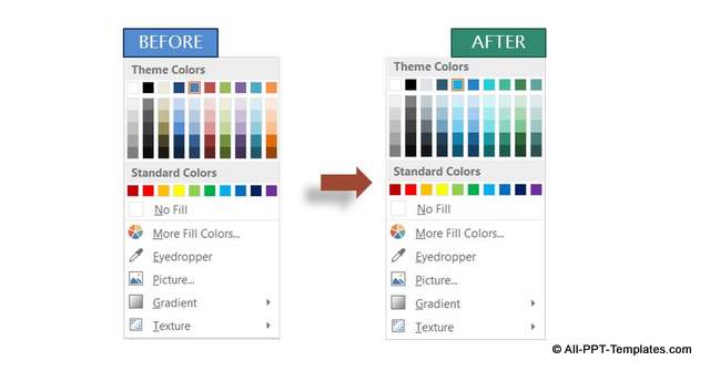 Change in Color Theme based on Design