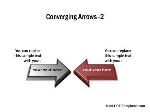 2 sets of 3D block arrows converging