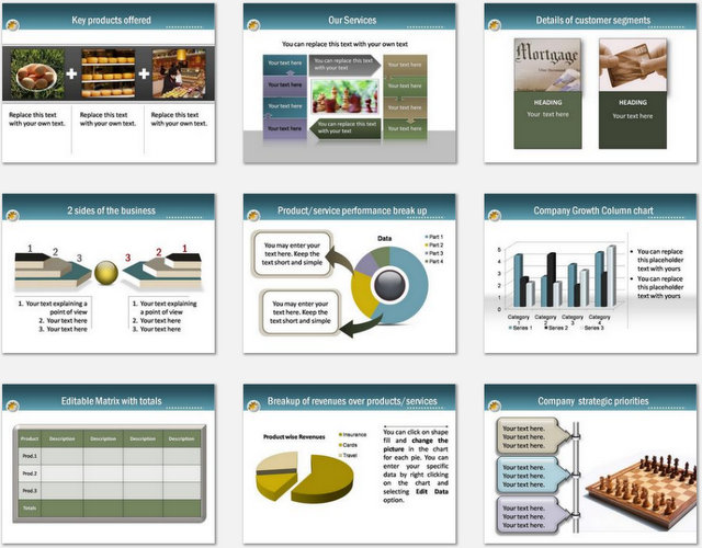 PowerPoint Blue Professional Intro Charts 2