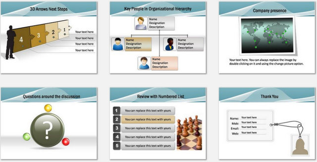 PowerPoint Blue Wave Intro Charts 3