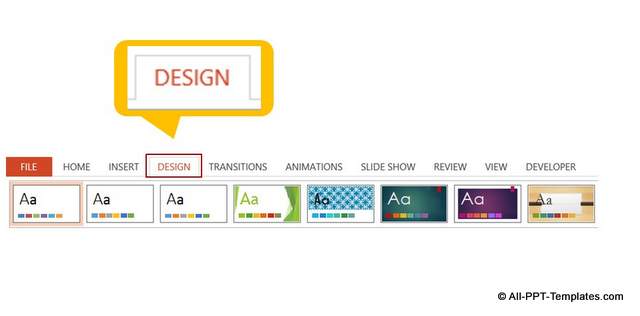 PowerPoint Design Theme Menu