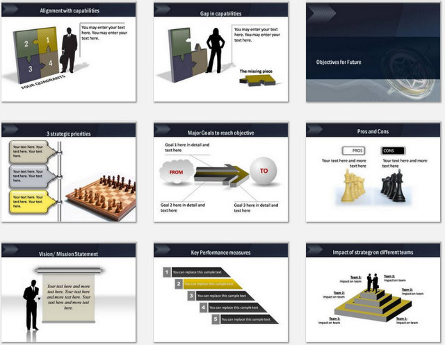 PowerPoint Strategy Direction Charts 02