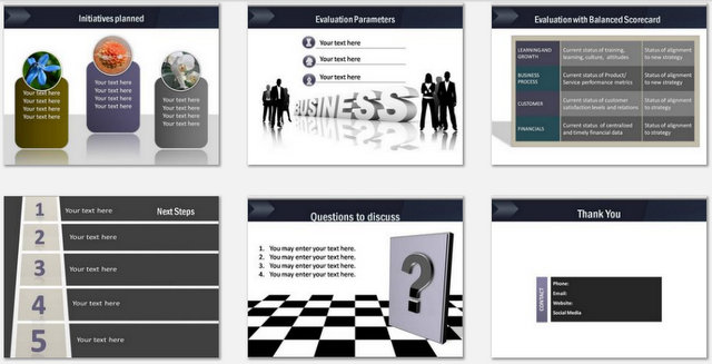 PowerPoint Strategy Direction Charts 03