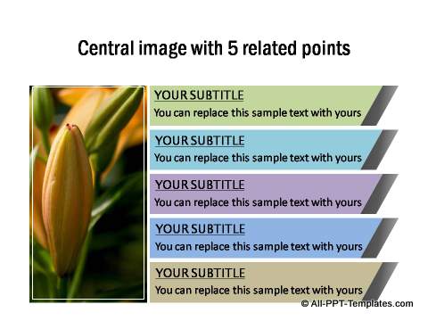 Central image with 5 related points