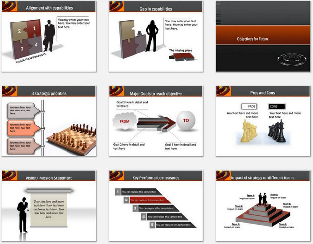 PowerPoint Process Strategy Charts 02