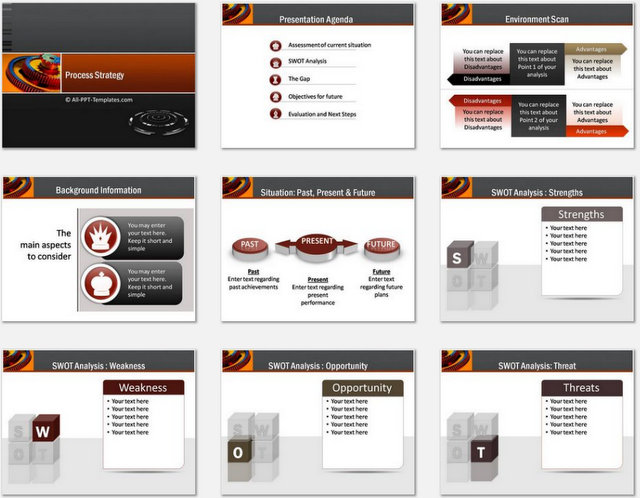 PowerPoint Process Strategy Charts 01