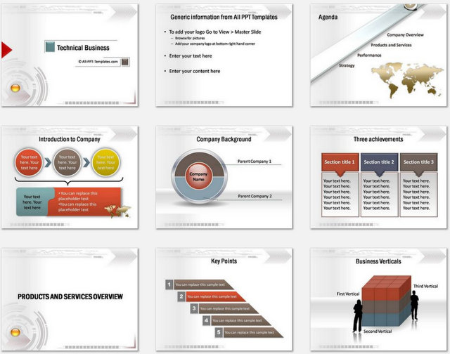 PowerPoint Technical Business Intro Charts 1