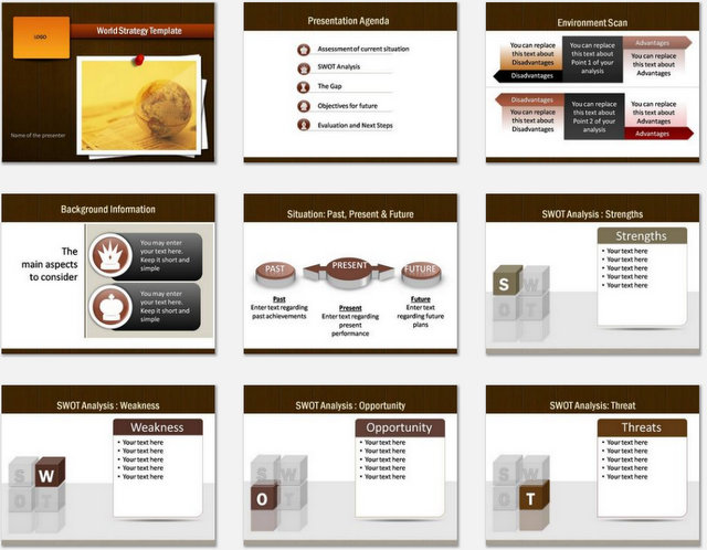 PowerPoint World Strategy Charts 01